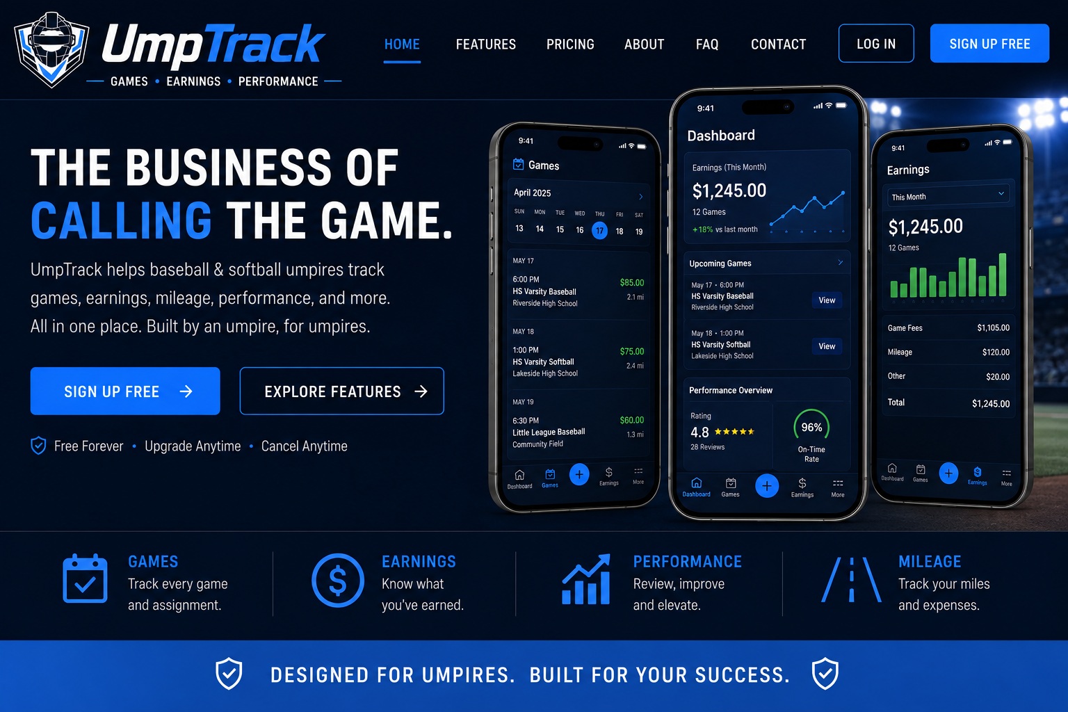 UmpTrack app preview